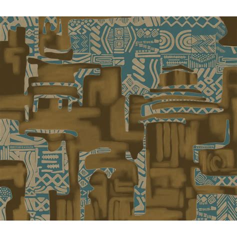 Kuba Abstract Fusion Design Wallpaper Teal | Life n Colors