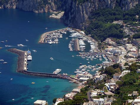 Telephoto view of Marina Grande on Isle of Capri, Italy