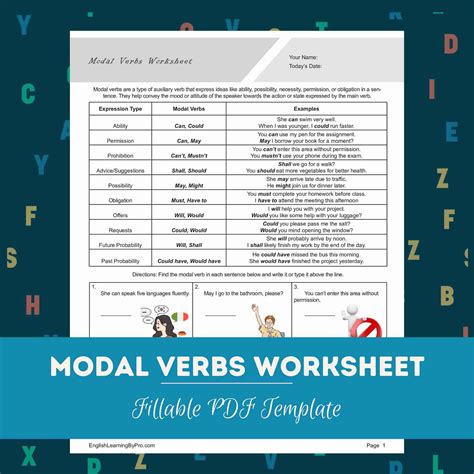 Modal Verbs Worksheet 的图像结果