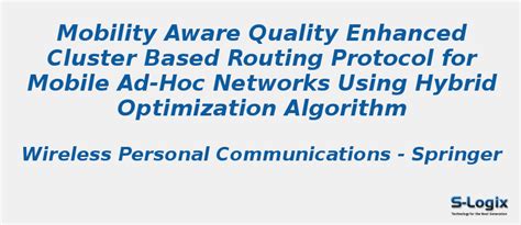 Mobility Aware Quality Enhanced Cluster - NS2 Projects | S-Logix | S-Logix