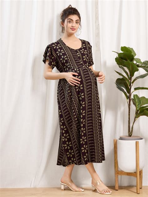 Full Length Rayon Maternity Nighty for Pregnant Ladies – floramour.in