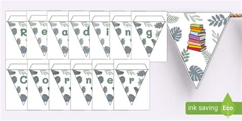 Botanical-Themed Reading Corner Continuous Provision Bunting