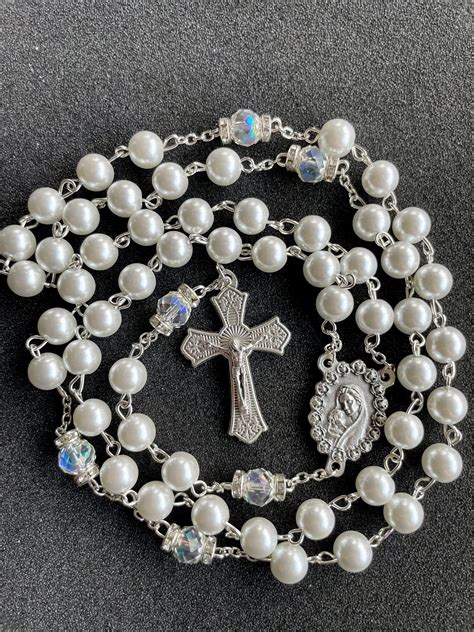 Best 12 Keepsake Rosaries made with your dried flowers, Full Christian ...
