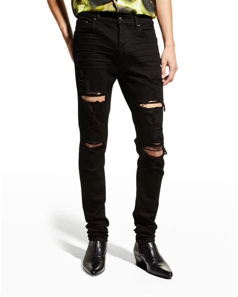 Amiri Men's Shotgun Distressed Skinny Jeans | Neiman Marcus