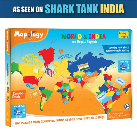 Mapology combo: India and World with Capitals and Flags of the ...