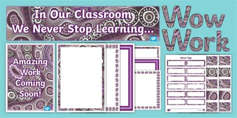 Australian Indigenous Editable Wow Wall Display Pack