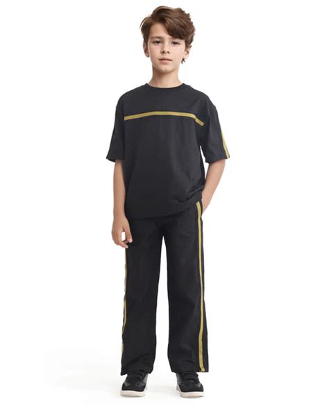 Rare Ones Kids Taper-T Black Polyester Blend Short Sleeve Crew Neck Pr