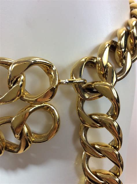 Chanel Gold Tone Chain Belt For Sale at 1stdibs