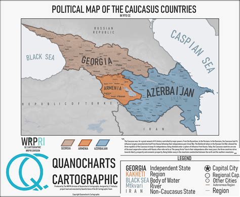 Caucasus Mountains Physical Map