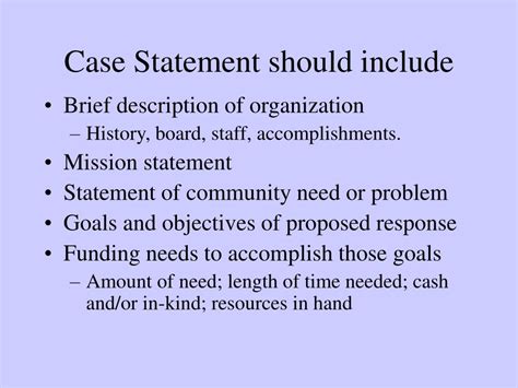 Image result for Case Statement Organization Example