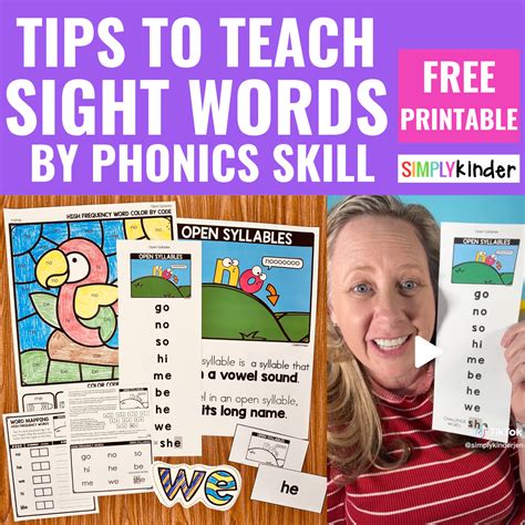 Tips for Teaching Sight Words by Phonics Skill - Simply Kinder