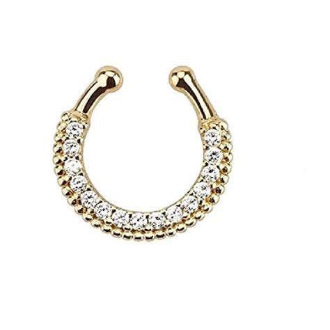 Buy LG Enterprises Golden clip on septum ring nose ring at Amazon.in