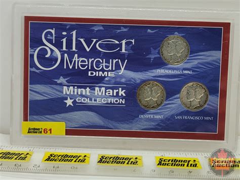 USA : Silver Mercury Dime : Mint Mark Collection : (3-Coin Set) 1942 ...