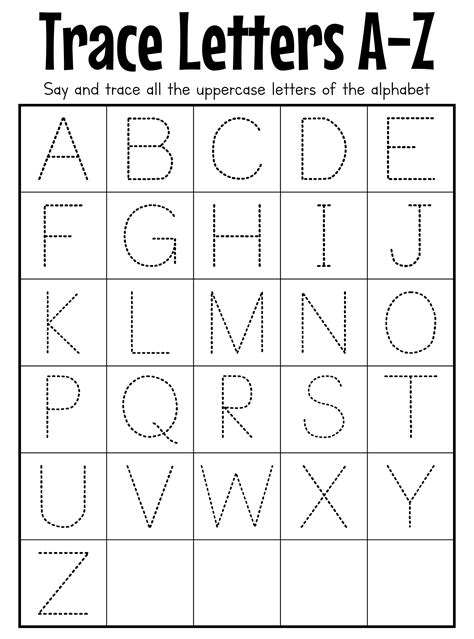 10 Best Printable Traceable Alphabet Worksheets Printablee - Letter ...