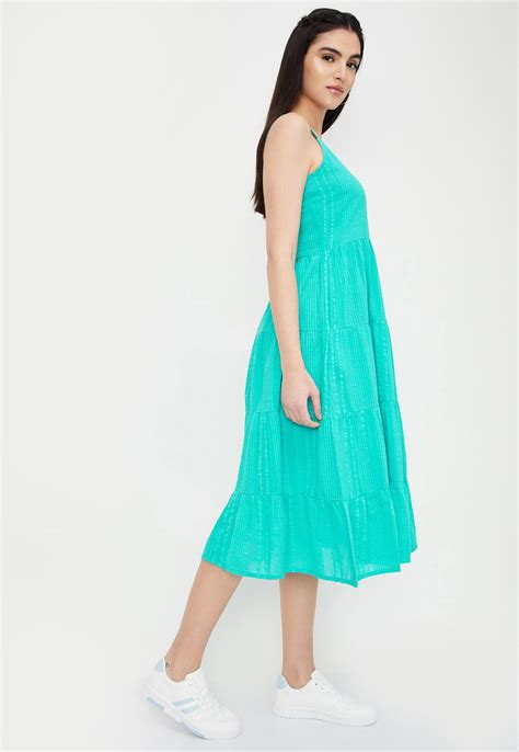 Buy Women Striped Tiered Dress Online at just Rs. 1199.0 ...