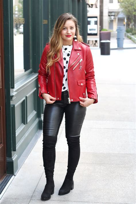 What To Wear With Red Leather Jacket Female at Erin Love blog