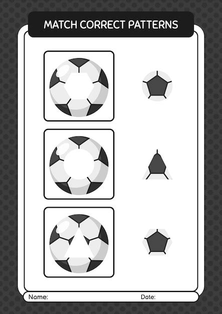 Match-Pattern-Spiel mit Soccerball-Arbeitsblatt für Kinder im ...