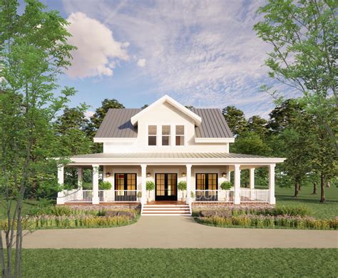 The Cottage Farmhouse Plan 3 Bed 3.5 Bath (51'x48') Custom House Plans ...