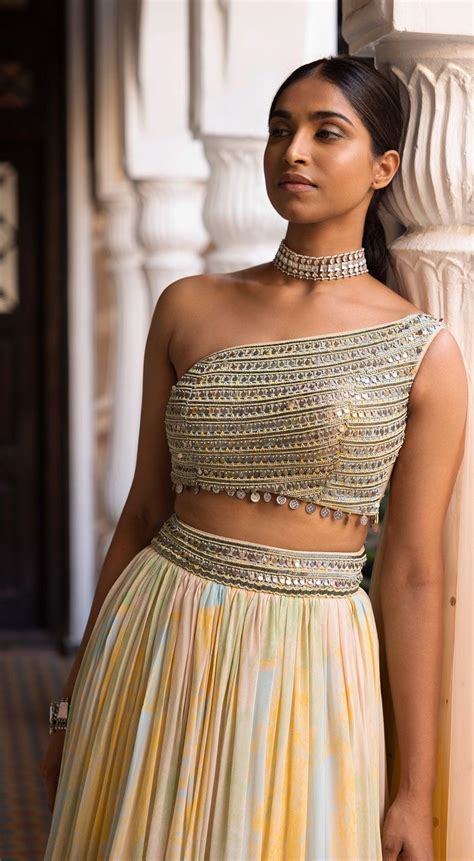 Yellow Printed Georgette Lehenga With Attached Dupatta – Basanti Kapde ...