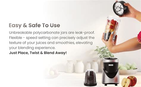 Buy BOSS Nutri Glory 800 Watts Juicer/Mixer/Grinder/Smoothie Maker, 2 ...