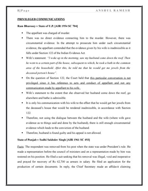 Priviliged Communications- Anshul - 1 | P a g e A N S H U L R A M E S H ...