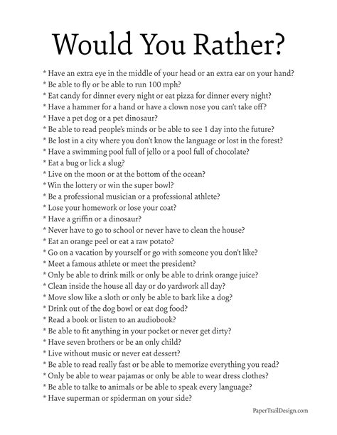 50 Of The Best Would You Rather Questions – CZCKYQ