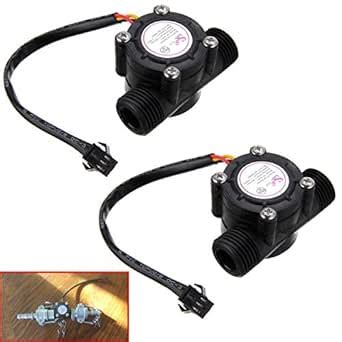DAOKI 2Pcs Water Flow Sensor 1-30L/min 1/2" Control Fluid Flowmeter ...