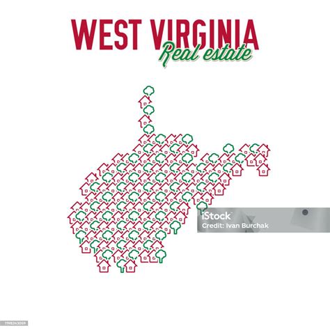 West Virginia Real Estate Properties Map Text Design West Virginia Us ...
