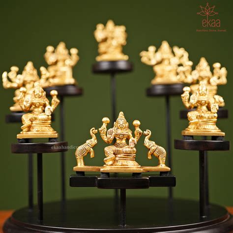 12" Ashta Lakshmi Brass Idol with Base | Eight Forms of Goddess Lakshm ...