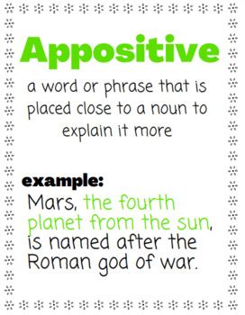 Image result for Writing Revolution Appositive Worksheet