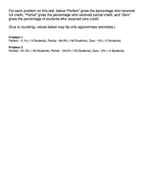 Fillable Online For each problem on this test, below Perfect gives the ...