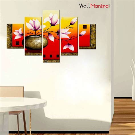 wallmantra Acrylic Floral Wall Painting, Multicolour, Modern, Standard ...