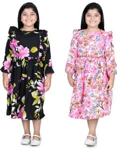 CUTIEKINS Girls Calf Length Casual Dress Price in India - Buy CUTIEKINS ...