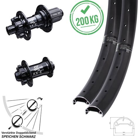 Laufrad-Satz 27,5 Zoll KX-E Disc 6-Loch Cargo Stahl Freilauf 8-12 fach ...