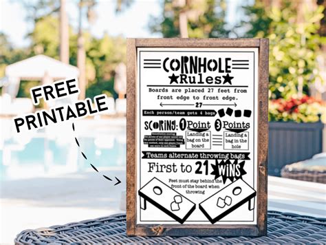 Cornhole rules printable - A girl and a glue gun