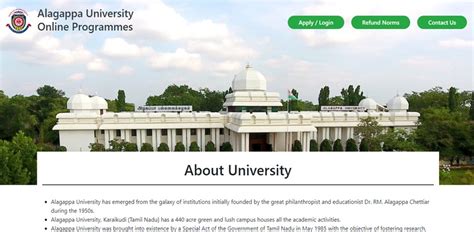 Official Website of Alagappa University - Karaikudi, Tamilnadu, India