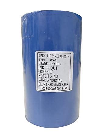 WAX 110 MM X 300 MTR Thermal Transfer Barcode Labels Ribbon Wax for ...