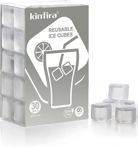 Amazon.com: 30 PCS Reusable Ice Cubes for Drinks - Refreezable Plastic Ice Cubes to Cool Drinks ...