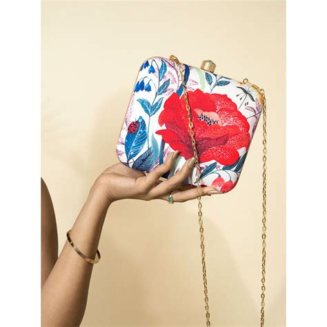 Buy Joker & Witch Cherry Grenadine White and Red Printed Clutch Online