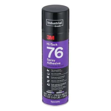 3M, Hi-Tack 76, Gen Purpose Bonding & Repair, Spray Adhesive - 3MA22|76 ...