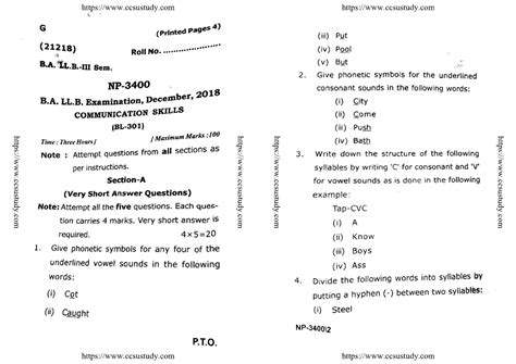 Ballb 3 sem communication skills np 3400 2018 - Studocu