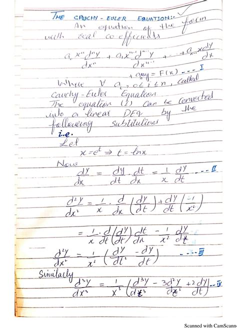 SOLUTION: The cauchy euler equation solved examples - Studypool