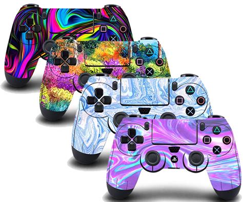 4PCS Vinyl Decal Skin Sticker Cover for Sony Playstation 4 DualShock 4 ...