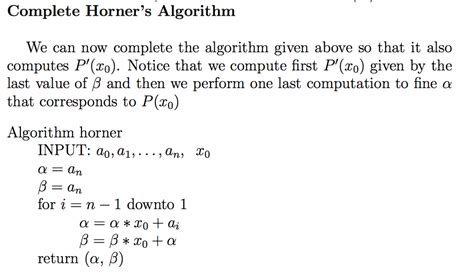 Image result for Complete Horner's Algorithm Python Code
