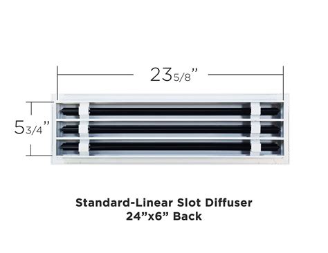 24x6 Standard Linear Slot Diffuser - Texas Buildmart - Modern AC Vent ...
