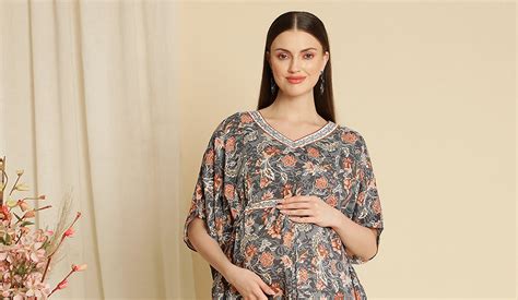 Buy Maternity Floral Kaftan Dress