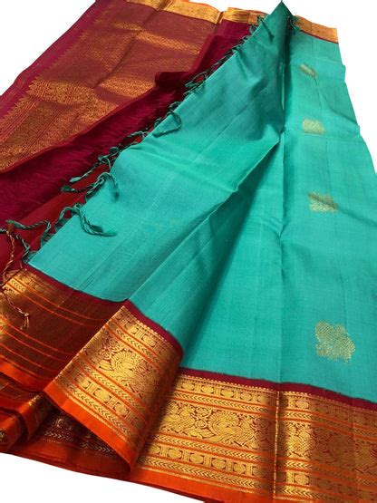 Stunning Blue Kanjeevaram Pure Silk Saree - Handloom Collection