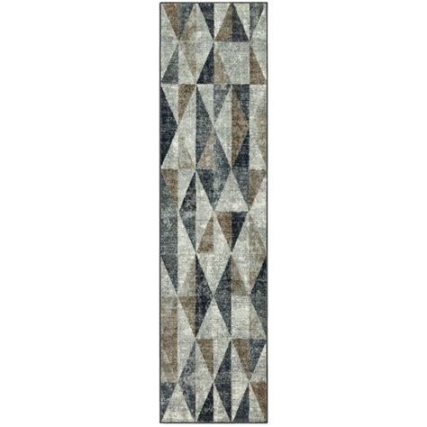 Scott Living Aurora 2 X 8 (ft) Blue Indoor Geometric Runner Rug at ...