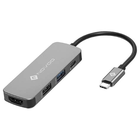 Buy Novoo 4-in-1 USB-C Hub with USB 2.0 Port, USB 3.0 Port, USB-C PD ...