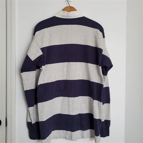 VINTAGE 90S LL BEAN STRIPED RUGBY SHIRT MEN'S MEDIUM... - Depop